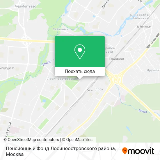 Карта Пенсионный Фонд Лосиноостровского района