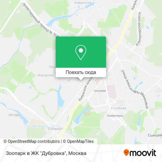 Карта Зоопарк в ЖК "Дубровка"