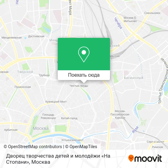 Карта Дворец творчества детей и молодёжи «На Стопани»