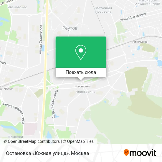 Карта Остановка «Южная улица»