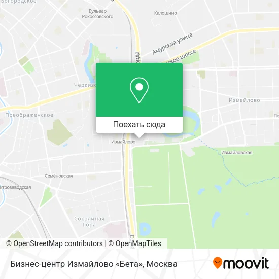Карта Бизнес-центр Измайлово «Бета»