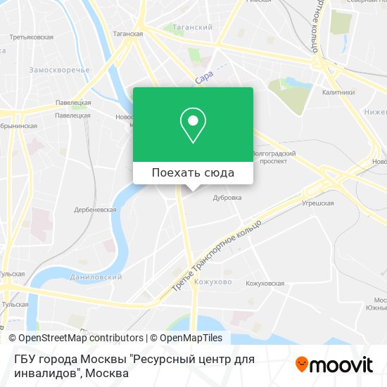 Карта ГБУ города Москвы "Ресурсный центр для инвалидов"