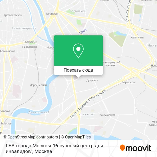 Карта ГБУ города Москвы "Ресурсный центр для инвалидов"