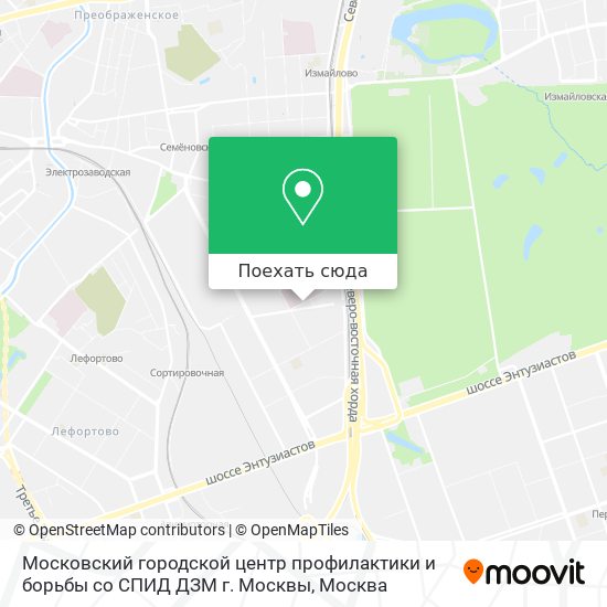 Карта Московский городской центр профилактики и борьбы со СПИД ДЗМ г. Москвы