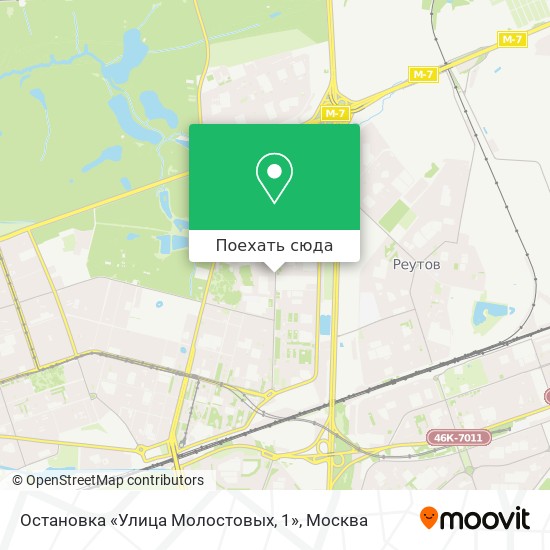 Карта Остановка «Улица Молостовых, 1»