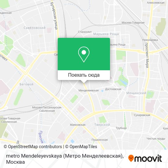 Карта metro Mendeleyevskaya (Метро Менделеевская)