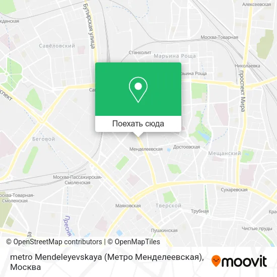 Карта metro Mendeleyevskaya (Метро Менделеевская)