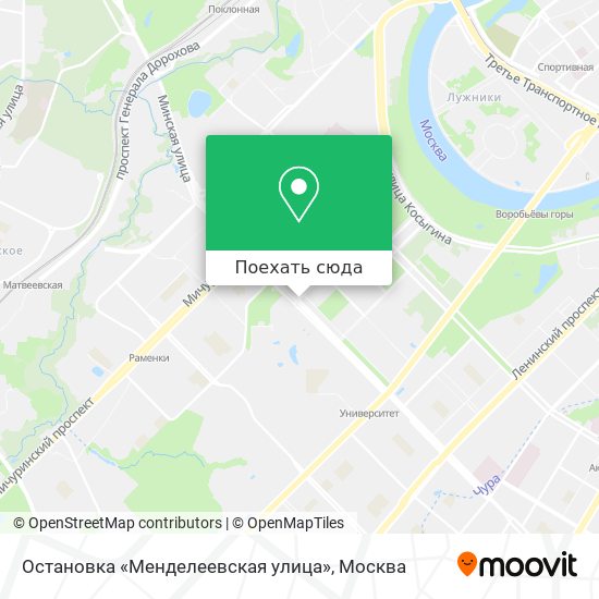 Карта Остановка «Менделеевская улица»