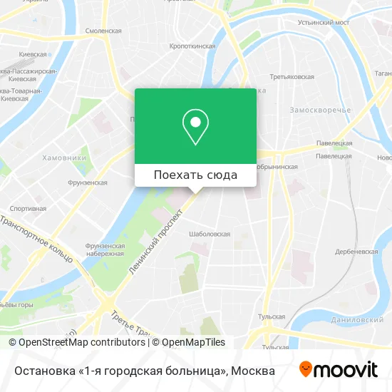 Карта Остановка «1-я городская больница»
