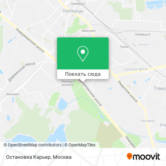 Карта Остановка Карьер