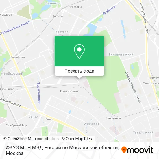 Карта ФКУЗ МСЧ МВД России по Московской области