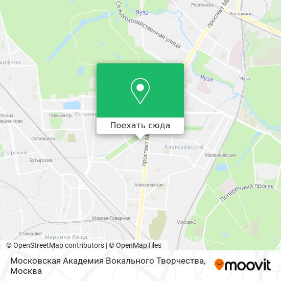 Карта Московская Академия Вокального Творчества