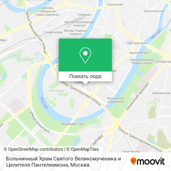 Карта Больничный Храм Святого Великомученика и Целителя Пантелеимона