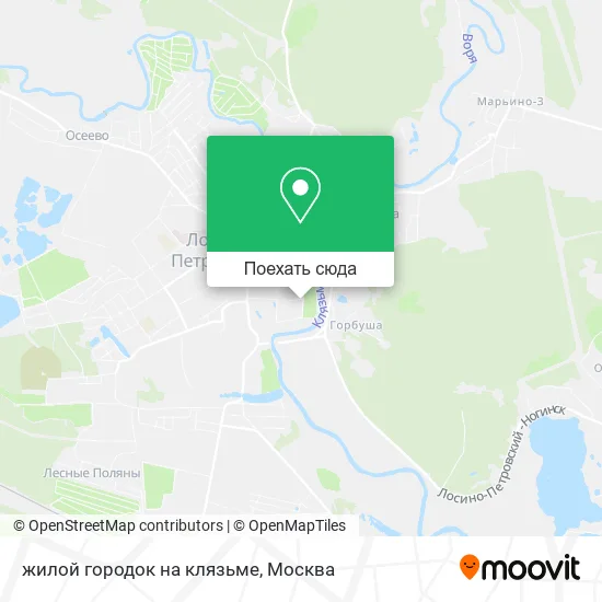 Карта жилой городок на клязьме