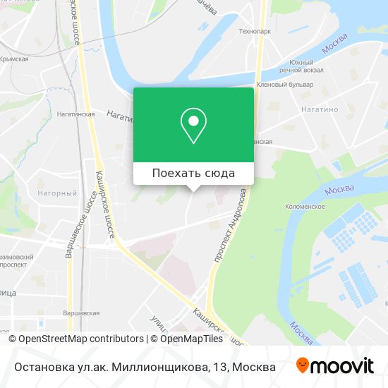 Карта Остановка ул.ак. Миллионщикова, 13