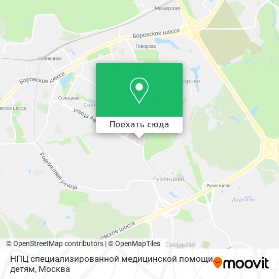 Карта НПЦ специализированной медицинской помощи детям