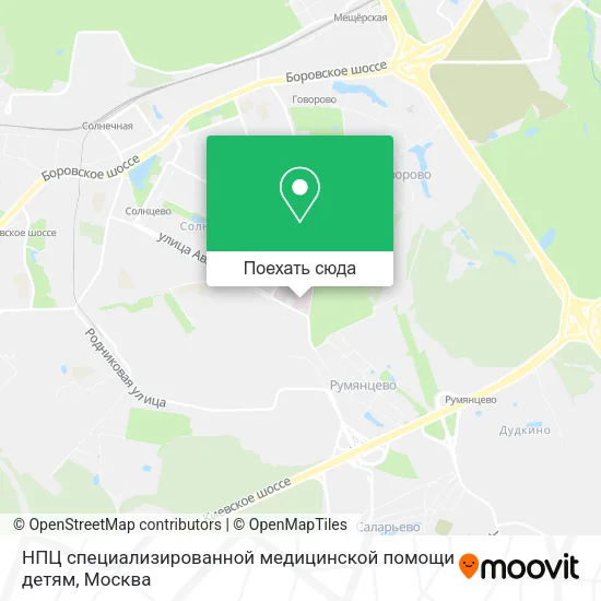 Карта НПЦ специализированной медицинской помощи детям