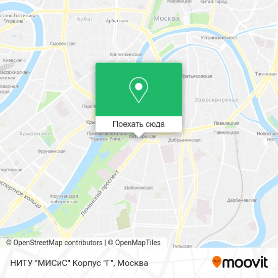Карта НИТУ "МИСиС" Корпус "Г"