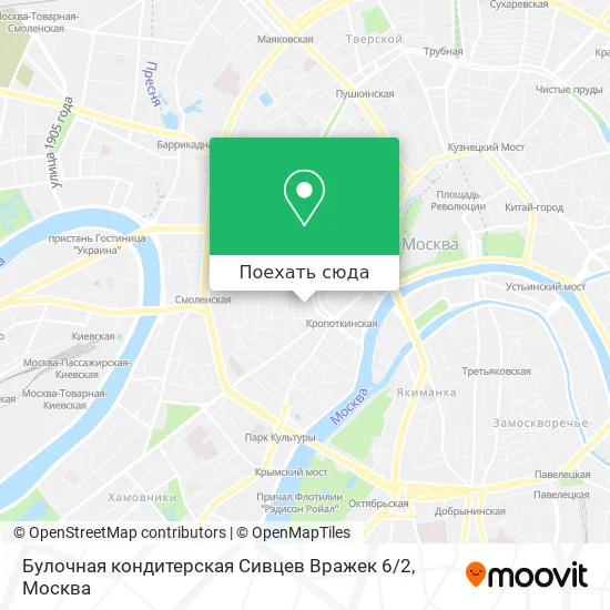 Карта Булочная кондитерская  Сивцев Вражек 6 / 2