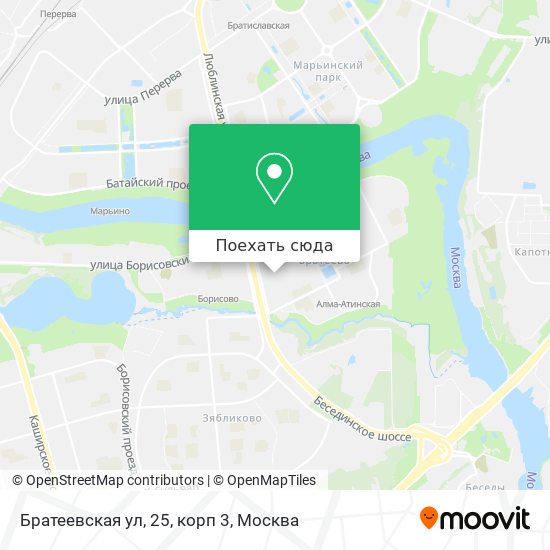 Карта Братеевская ул, 25, корп 3