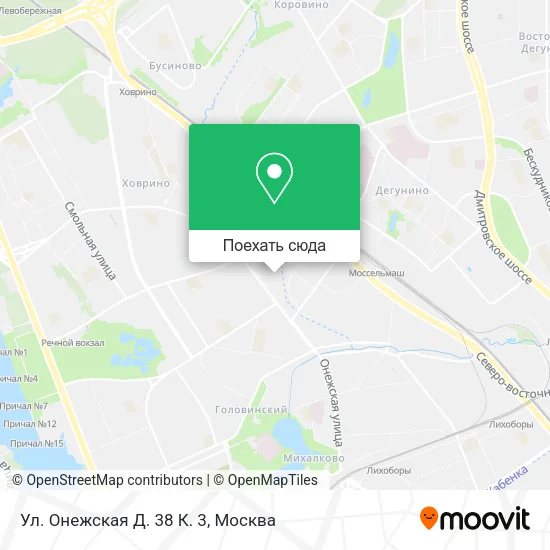 Карта Ул. Онежская Д. 38 К. 3