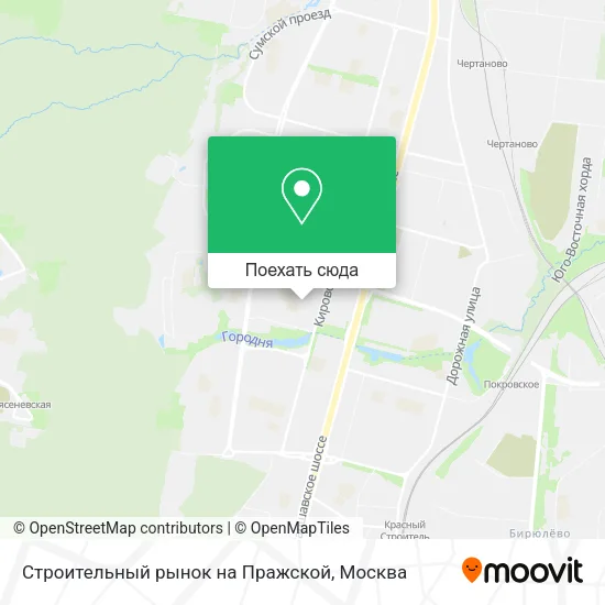 Карта Строительный рынок на Пражской