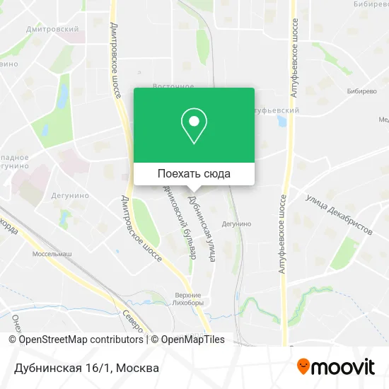Карта Дубнинская 16/1