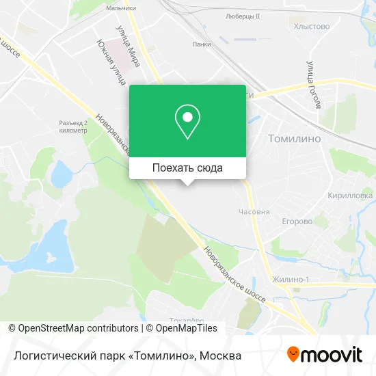 Карта Логистический парк «Томилино»