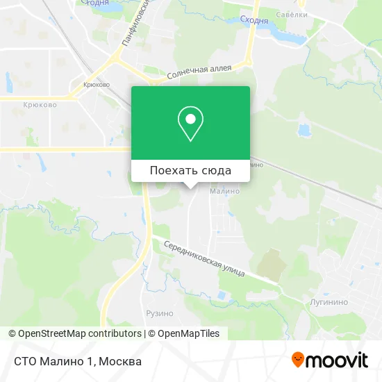 Карта СТО Малино 1