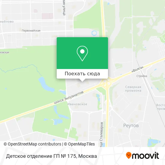 Карта Детское отделение ГП № 175