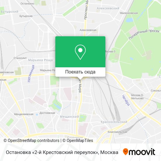 Карта Остановка «2-й Крестовский переулок»