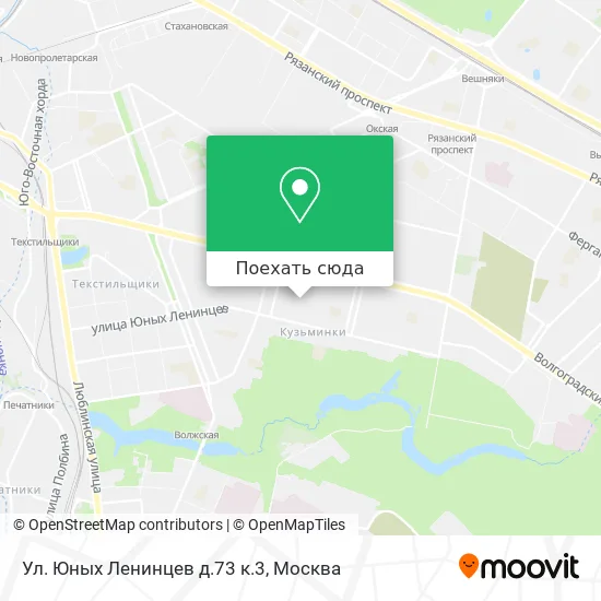 Карта Ул. Юных Ленинцев д.73 к.3