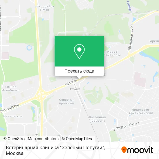 Карта Ветеринарная клиника "Зеленый Попугай"