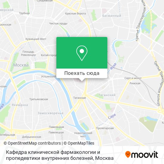 Карта Кафедра клинической фармакологии и пропедевтики внутренних болезней