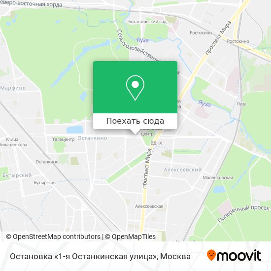 Карта Остановка «1-я Останкинская улица»
