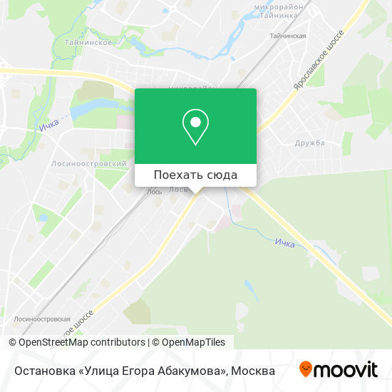 Карта Остановка «Улица Егора Абакумова»