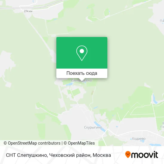 Карта СНТ Слепушкино, Чеховский район