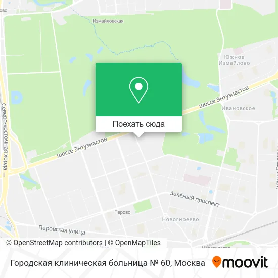 Карта Городская клиническая больница № 60