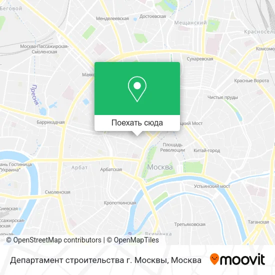 Карта Департамент строительства г. Москвы