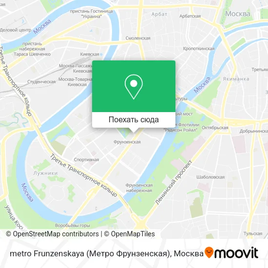 Карта metro Frunzenskaya (Метро Фрунзенская)