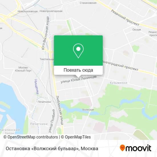 Карта Остановка «Волжский бульвар»