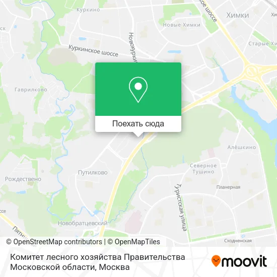 Карта Комитет лесного хозяйства Правительства Московской области