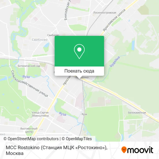 Карта MCC Rostokino (Станция МЦК «Ростокино»)