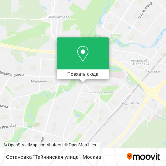 Карта Остановка "Тайнинская улица"