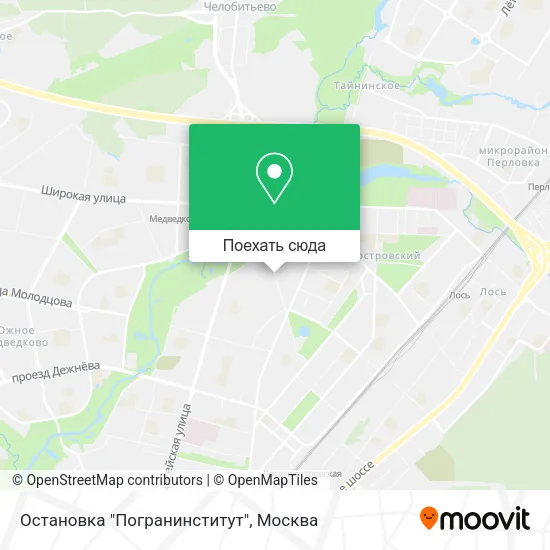 Карта Остановка "Погранинститут"