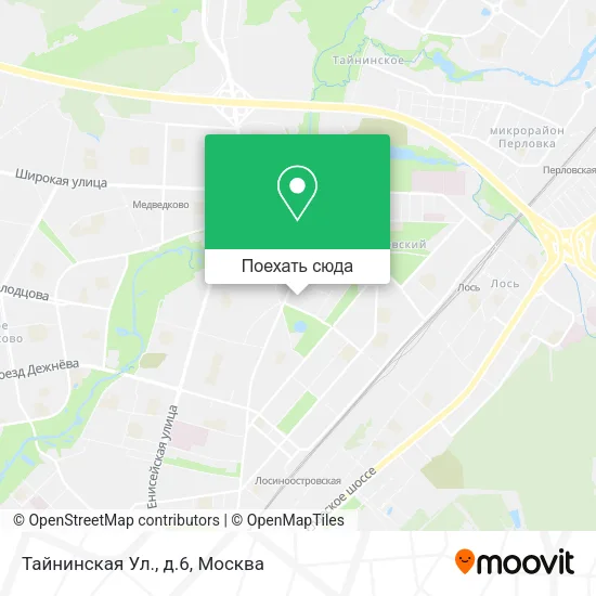 Карта Тайнинская Ул., д.6