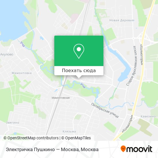 Карта Электричка Пушкино — Москва