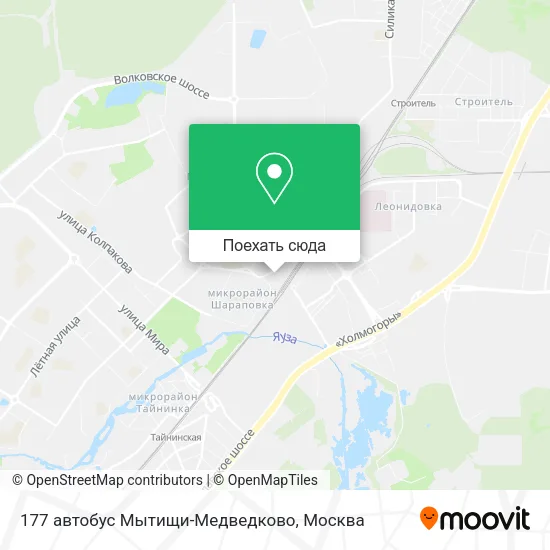 Карта 177 автобус Мытищи-Медведково