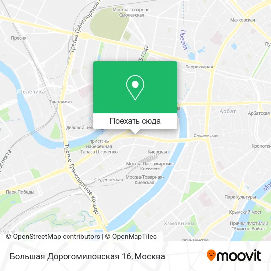 Карта Большая Дорогомиловская 16