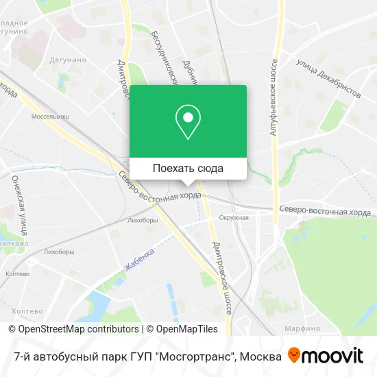 Карта 7-й автобусный парк ГУП "Мосгортранс"
